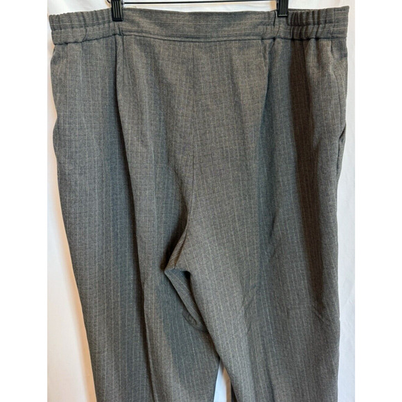 Womens Pinstripe Wide Leg Classic Minimalist Pants Size 22W Work Career Trousers - Picture 8 of 9